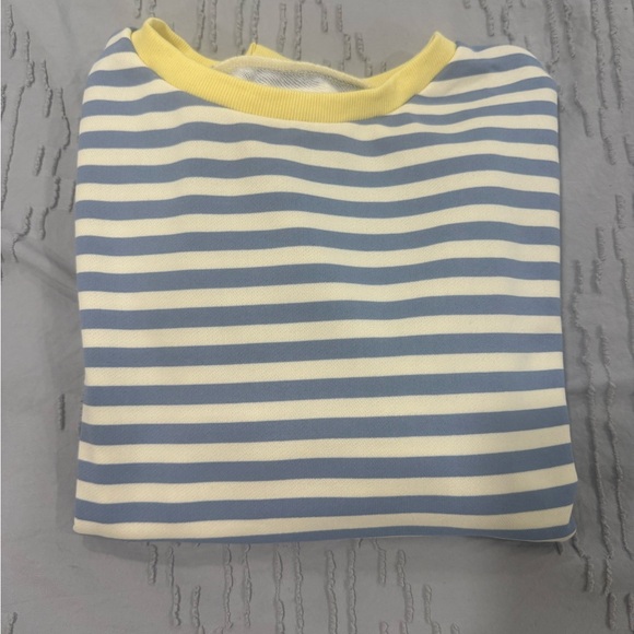 NWOT Striped Blue and Yellow Sweatshirt XS-Large - Picture 9 of 9
